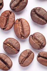 Coffee beans isolated with white background
