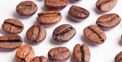 Coffee beans isolated with white background