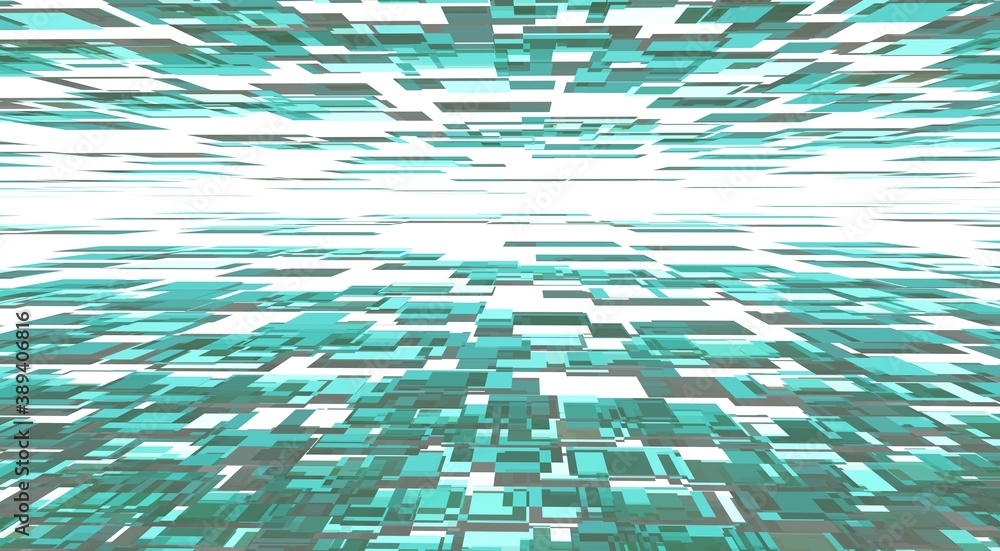 Poster abstract blue background from translucent cubes. 3d rendering. desktop wallpaper.