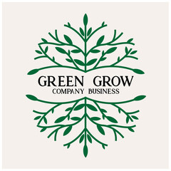 green grow nature logo vector. illustration tree logo vector