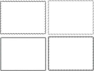 Vector Vintage Grunge Black and White Distress Border Frame for your Design . 