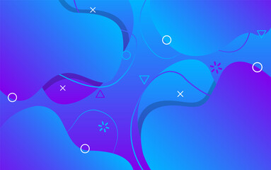 Futuristic liquid background. Abstract background with memphis elements. Dynamic fluid shapes. Colorful poster, banner.