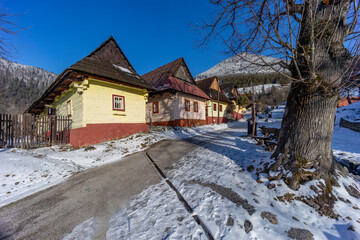 Vlkolinec village UNESCO site in Velka Fatra mountains, Slovakia