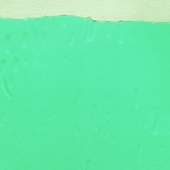 Green torn paper collage close-up. Texture made from various paper and cardboard parts. Damaged old paper background. Vintage blank wallpaper. Material design backdrop.