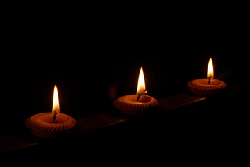 Traditional thump candlestick of Chiang Mai, Thailand or Phang Prateep.  Candlelight loy Krathong Festival.