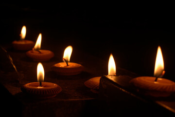Traditional thump candlestick of Chiang Mai, Thailand or Phang Prateep.  Candlelight loy Krathong Festival.