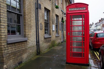 A red telephone box in Bury St. Edmunds, Suffolk