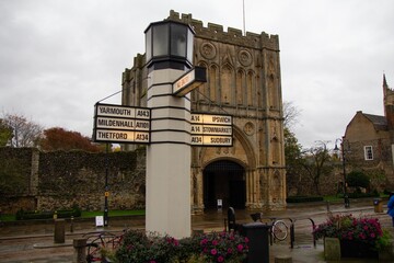 The Pillar of Salt road sign in Bury St. Edmunds, Suffolk, England