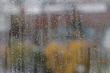 
rain and bad weather outside the window