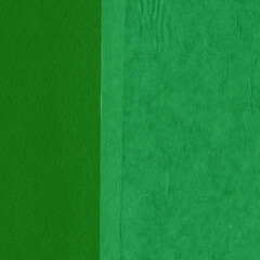 Green torn paper collage close-up. Texture made from various paper and cardboard parts. Damaged old paper background. Vintage blank wallpaper. Material design backdrop.