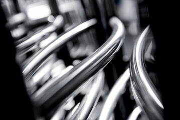 Abstract industrial background of metal pipes construction.