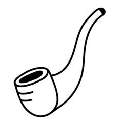 Vector Smoking pipe web clipart. Funny, cute illustrations for children's room decor, stickers, games and postcards. Hand-drawn print and Doodle.