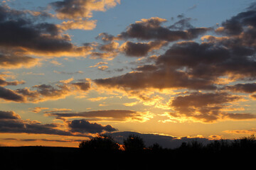 Sunset outside the city