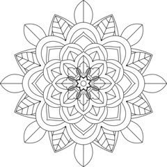 Easy Mandala coloring book simple and basic for beginners, seniors and children. Set of Mehndi flower pattern for Henna drawing and tattoo. Decoration in ethnic oriental, Indian style.
