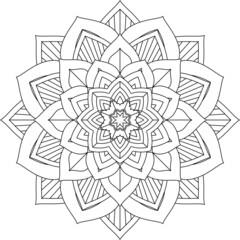 Easy Mandala coloring book simple and basic for beginners, seniors and children. Set of Mehndi flower pattern for Henna drawing and tattoo. Decoration in ethnic oriental, Indian style.