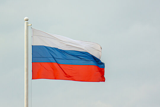 russian flag against sky