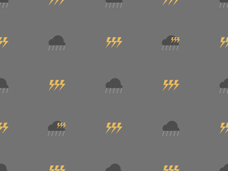 pattern rainy vector illustration isolated on gray background. seamless flat rainy season for backdrop, wallpaper, texture, decoration. flat raindrop, cloud, thunderbolt icon for weather forecasting