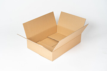Brown carton box on a white background