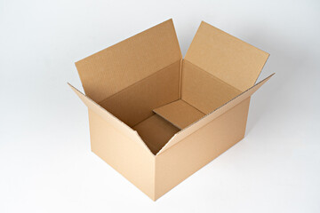 Brown carton box on a white background