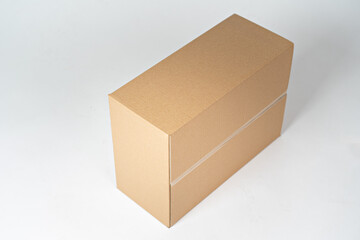 Brown carton box on a white background