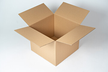Brown carton box on a white background