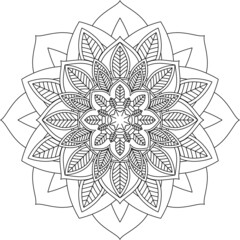 Easy Mandala coloring book simple and basic for beginners, seniors and children. Set of Mehndi flower pattern for Henna drawing and tattoo. Decoration in ethnic oriental, Indian style.