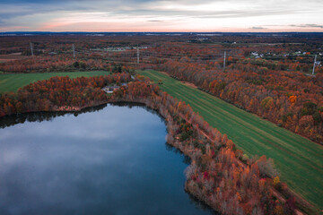 Aerial of Autumn Plainsboro New Jersey