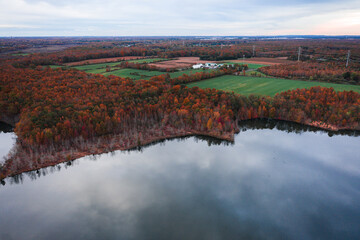 Aerial of Autumn Plainsboro New Jersey