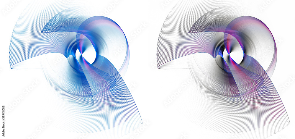 Poster flatness of an unusual shape and color rotate in a circle on a white background. set of graphic desi
