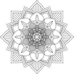 Easy Mandala coloring book simple and basic for beginners, seniors and children. Set of Mehndi flower pattern for Henna drawing and tattoo. Decoration in ethnic oriental, Indian style.