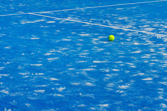 Paddle tennis ball on a paddle tennis court for background