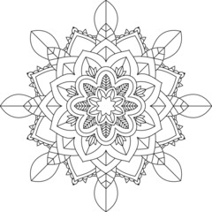 Easy Mandala coloring book simple and basic for beginners, seniors and children. Set of Mehndi flower pattern for Henna drawing and tattoo. Decoration in ethnic oriental, Indian style.