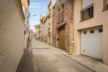 Fototapeta na wymiar a street in Sant Genis town (Jorba), province of Barcelona, Catalonia, Spain