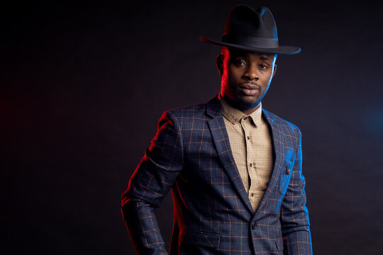 Cool African American Man On Dark Background