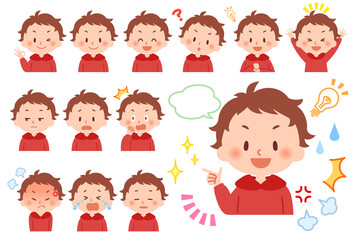 小学生の男の子　表情セット