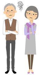 困る老夫婦 　シニアカップル　高齢者