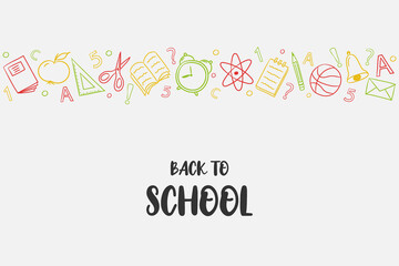Back to School concept with funny doodles. Vector