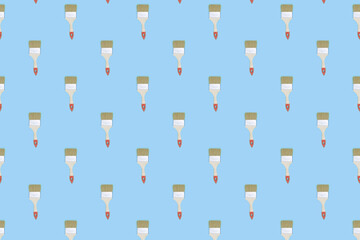 Construction brushes. Seamless texture from construction brushes. Pattern on the theme of painting.