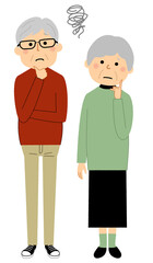 困る老夫婦 　シニアカップル　高齢者