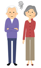 困る老夫婦 　シニアカップル　高齢者