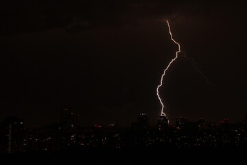 lightning in the night city