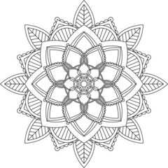 Easy Mandala coloring book simple and basic for beginners, seniors and children. Set of Mehndi flower pattern for Henna drawing and tattoo. Decoration in ethnic oriental, Indian style.