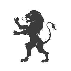 Heraldic lion. Lion silhouette for Coat of Arms. Heraldic crest logo. Vector illustration