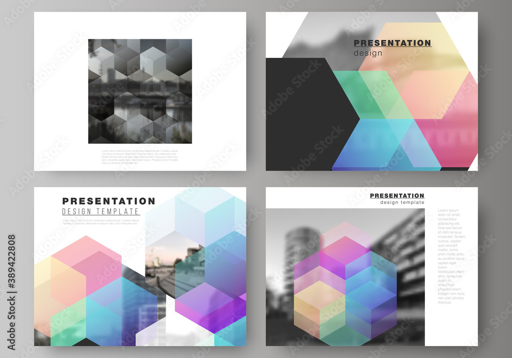 Poster vector layout of the presentation slides design business templates, multipurpose template with color