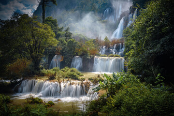 Thi Lo Su waterfall the largest waterfall in Thailand.