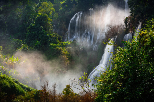 Thi Lo Su waterfall the largest waterfall in Thailand.