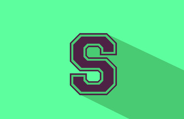alphabet letter S logo icon in brown and green. Creative design for company and business with long shadow