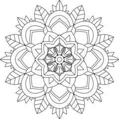 Easy Mandala coloring book simple and basic for beginners, seniors and children. Set of Mehndi flower pattern for Henna drawing and tattoo. Decoration in ethnic oriental, Indian style.