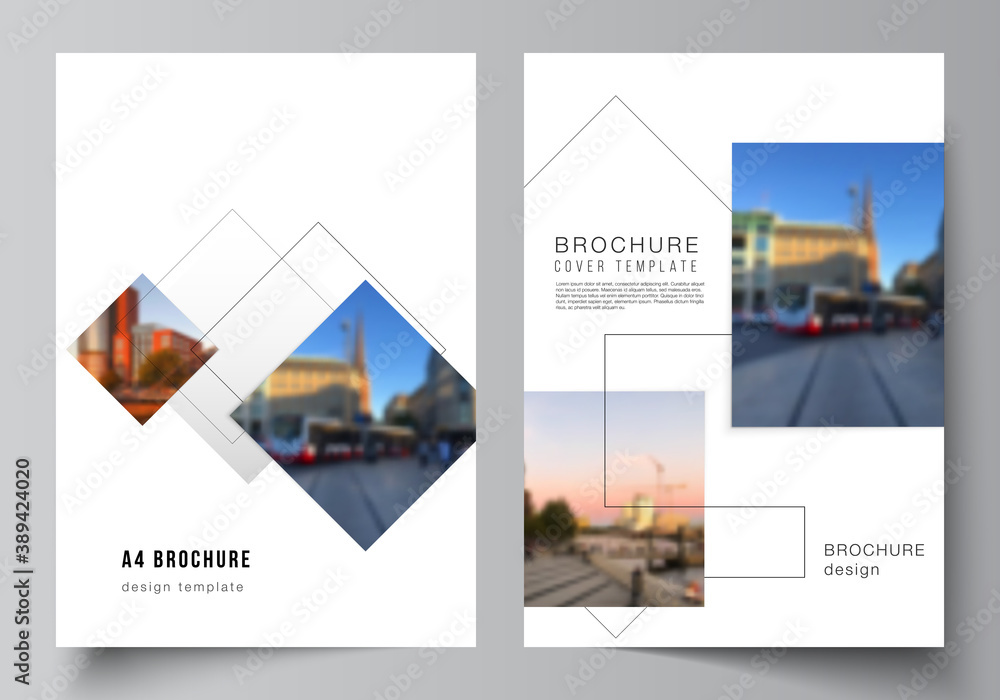 Aufkleber vector layout of a4 format cover mockups design templates with geometric simple shapes, lines and ph