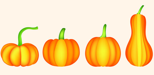 set of pumpkin isolated